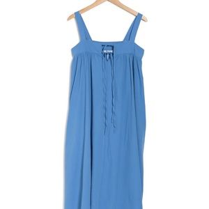 NWT Nordstrom Stitchdrop SLEEVELESS TIE FRONT MIDI DRESS IN FRENCH BLUE